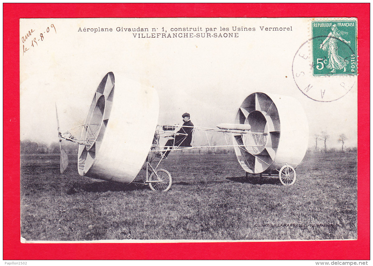 Aviation-383Ph55  Aéroplane GIVAUDAN, Construit Par Les Usines Vermorel De Villefranche Sur Saône, Cpa BE - ....-1914: Précurseurs