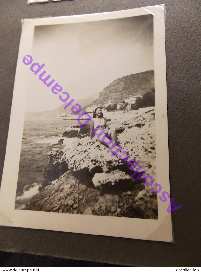 Photo Amateur Circa 1940 Pose Pin Up Sur Les Rochers - Pin-Ups