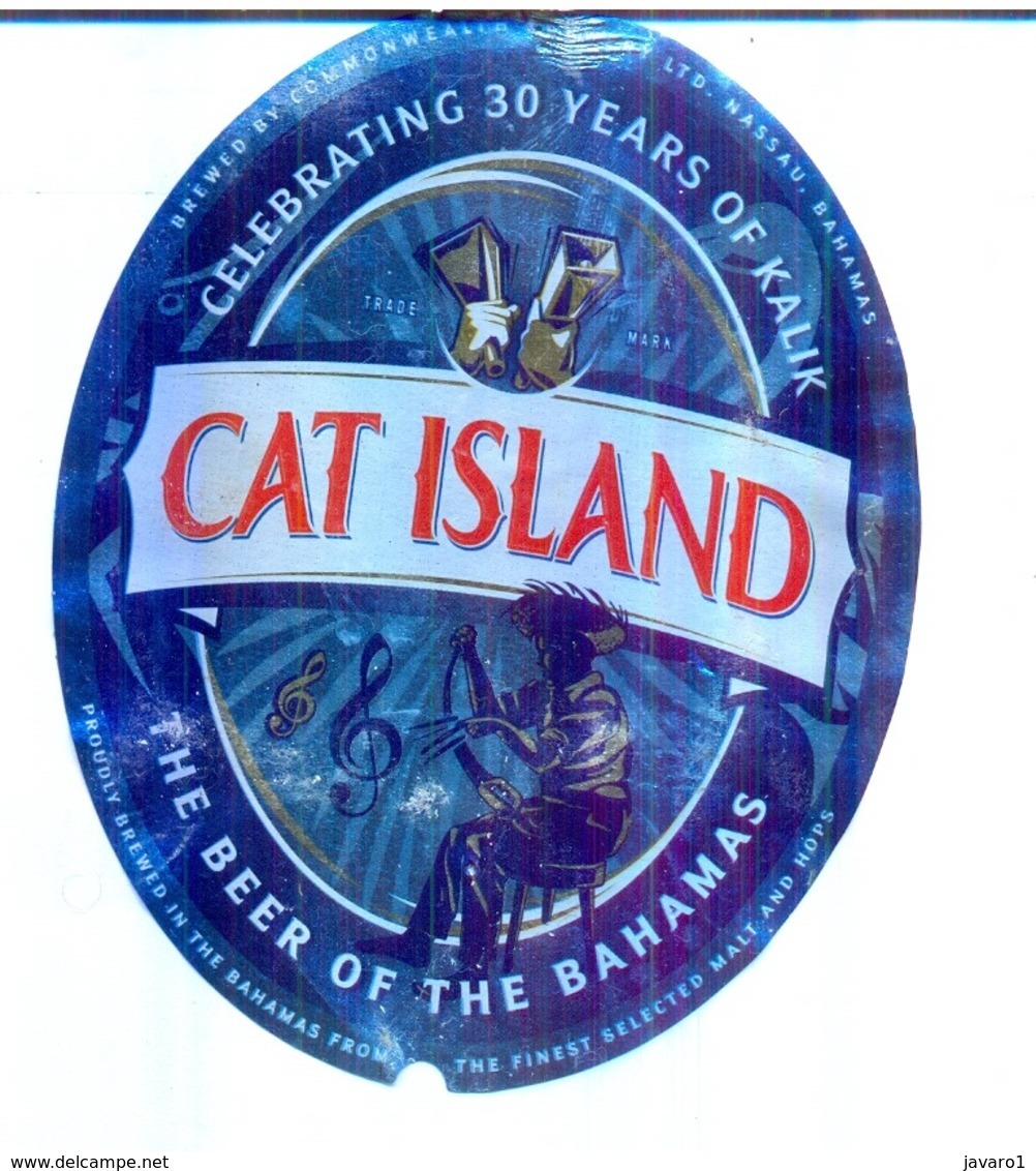 BAHAMAS : KALIK Beer CAT ISLAND  Label , With Bottle Top Label And Bottle Back Label - Beer