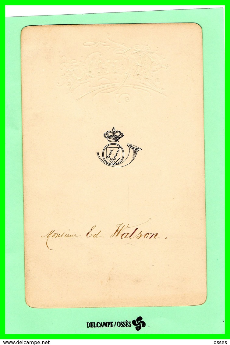 - MENU 15 NOVEMBRE1896 Cercle D'Agrément - Mr.Ed.Watson (recto Verso) - Menus