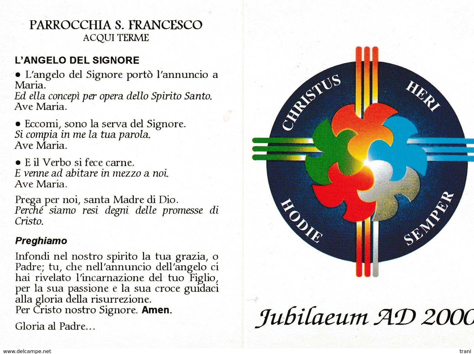 JUBILAEUM AD 2000 - Calendario 2000 - Formato Piccolo : 1991-00