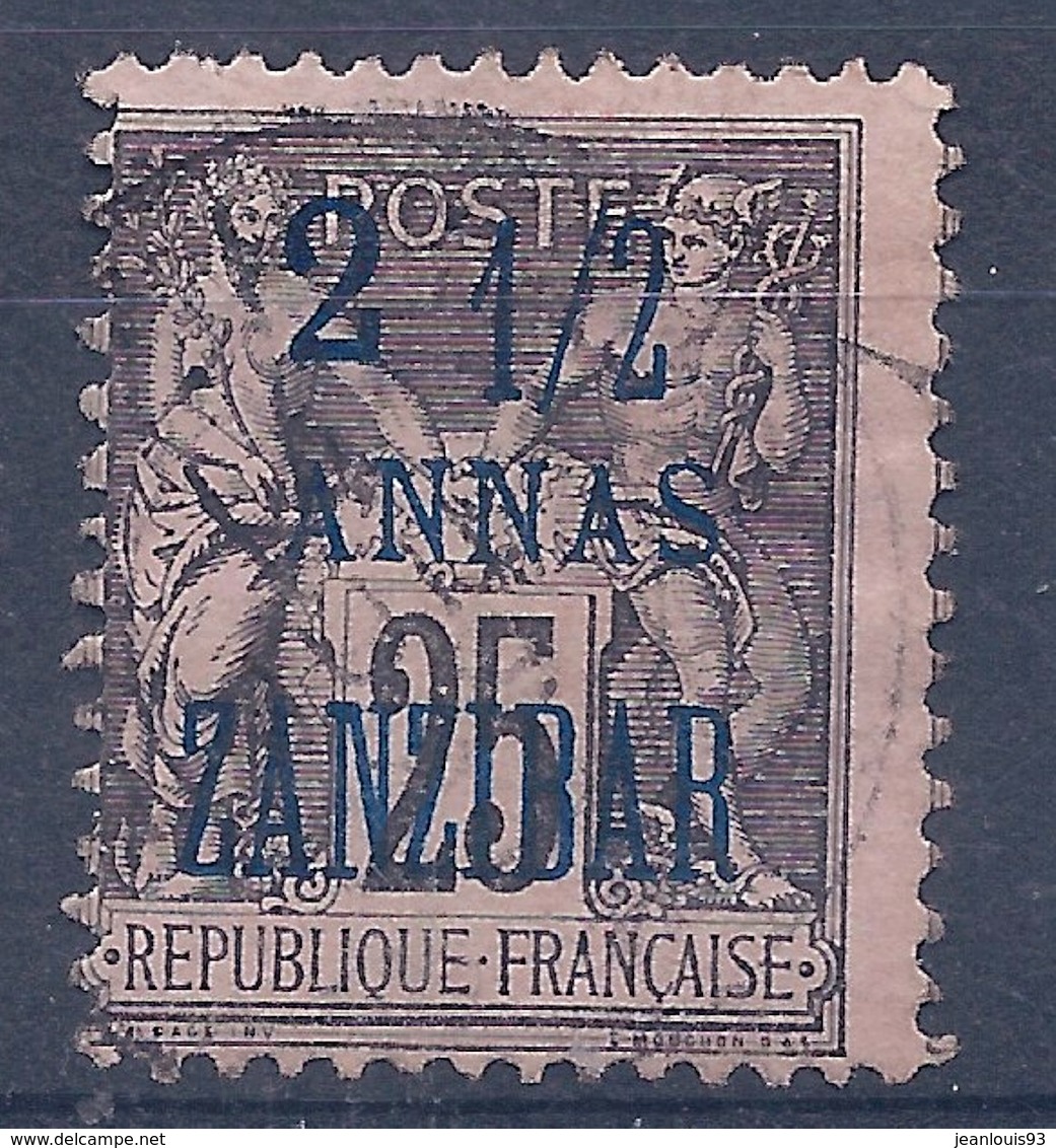 ZANZIBAR - 24  2 1/2 SUR 25C NOIR OBL USED - Oblitérés