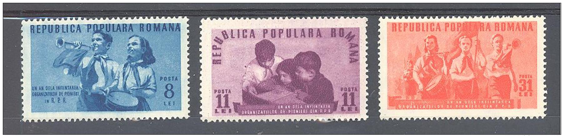 Romania  Michel #  1226-28 ***   Jungpioniere - Unused Stamps