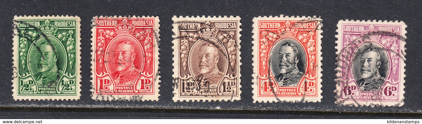 Southern Rhodesia 1931-37 Cancelled, Sc# , SG 15b(p14),16b(p14),16d(p11.5),19(p12),20(p12) - Southern Rhodesia (...-1964)