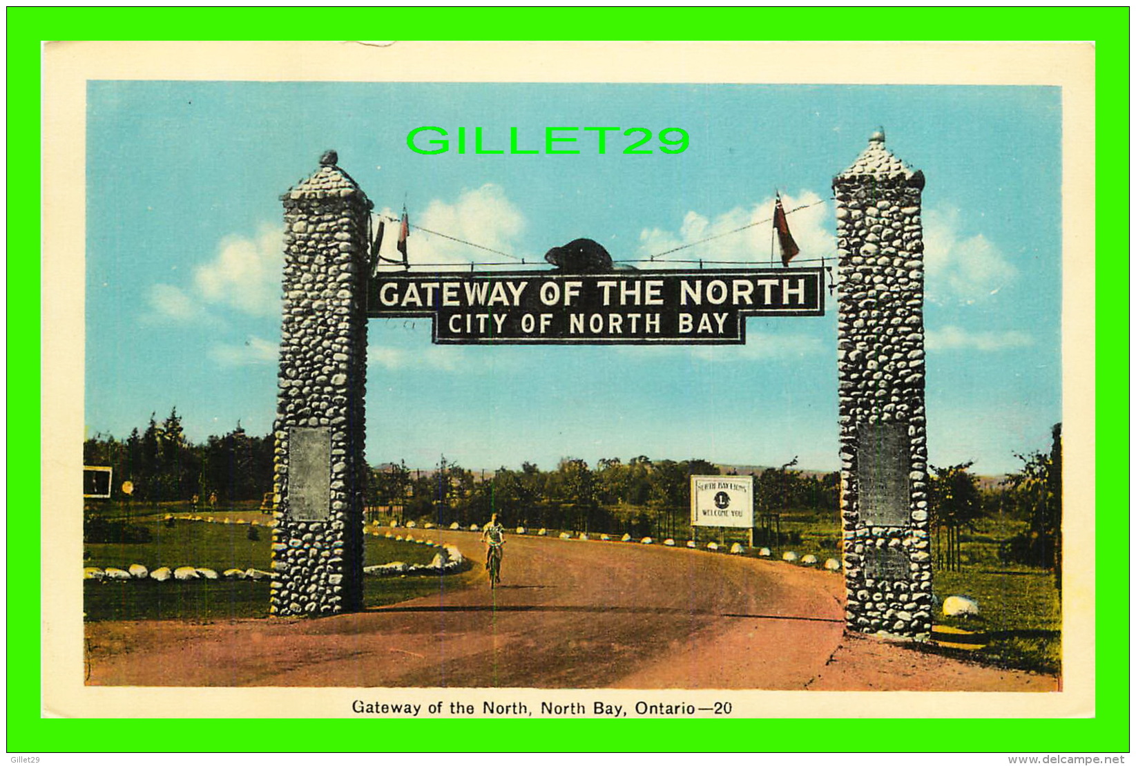 NORTH BAY, ONTARIO - GATEWAY OF THE NORTH CITY OF NORTH BAY - CASTOR - ANIMÉE FEMME BICYCLETTE - PECO - - North Bay