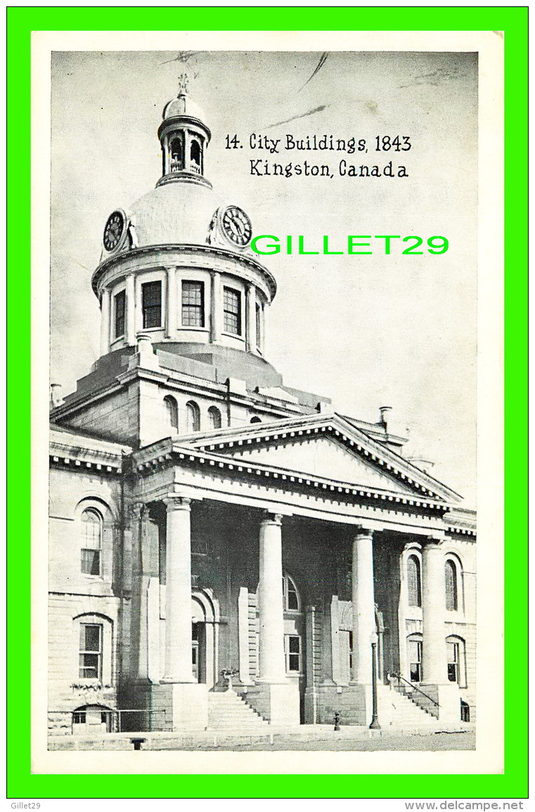 KINGSTON, ONTARIO - CITY BUILDINGS, 1843 - KINGSTON POSTCARDS - - Kingston