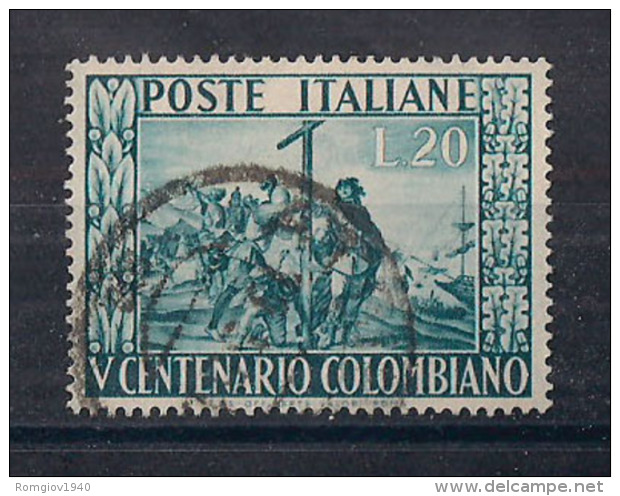 ITALIA  1951 CRISTOFORO COLOMBO SASS. 660 USATO VF - 1946-60: Oblitérés