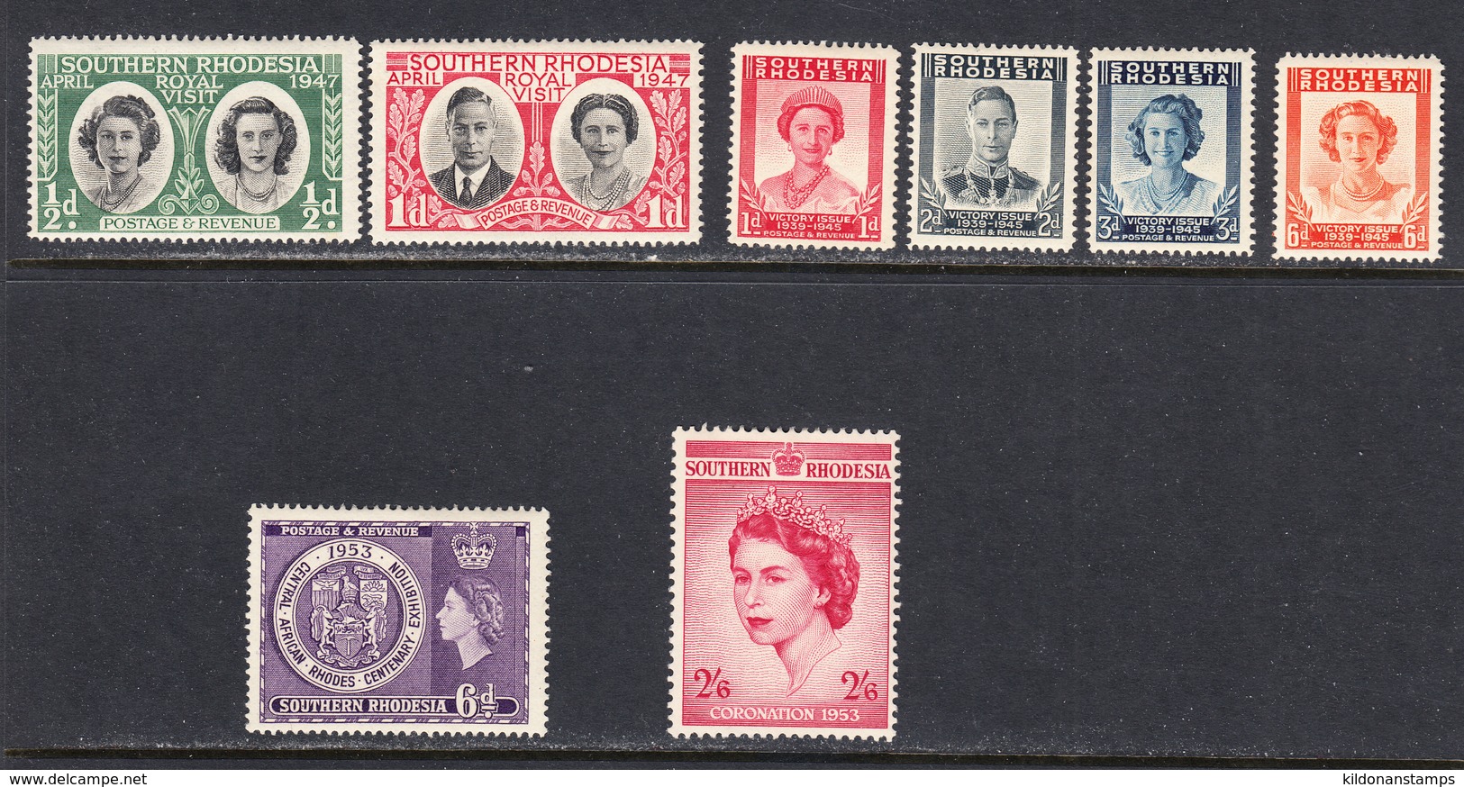 Southern Rhodesia 1947,1953 Mint Mounted, Sc# , SG 62-67,76-77 - Zuid-Rhodesië (...-1964)