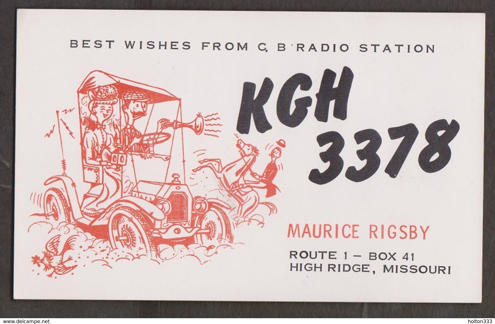 CB QSL Card - Maurice Rigsby High Ridge, Missouri - CB