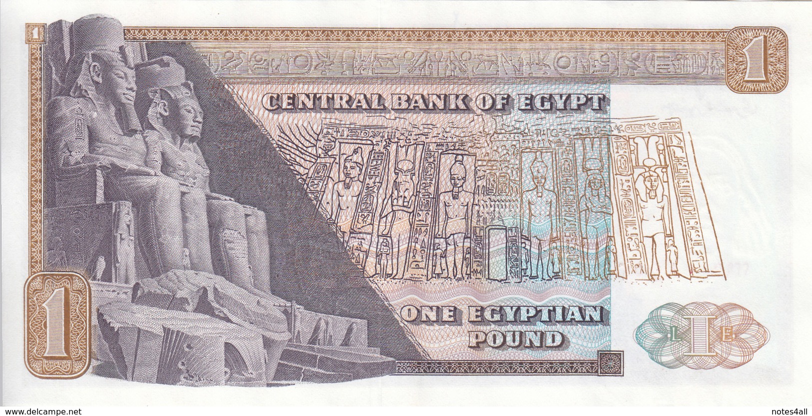 EGYPT 1 EGP 1978 P-44 SIG/IBRAHIM #15 LOT X5 UNC NOTES  */* - Egypt