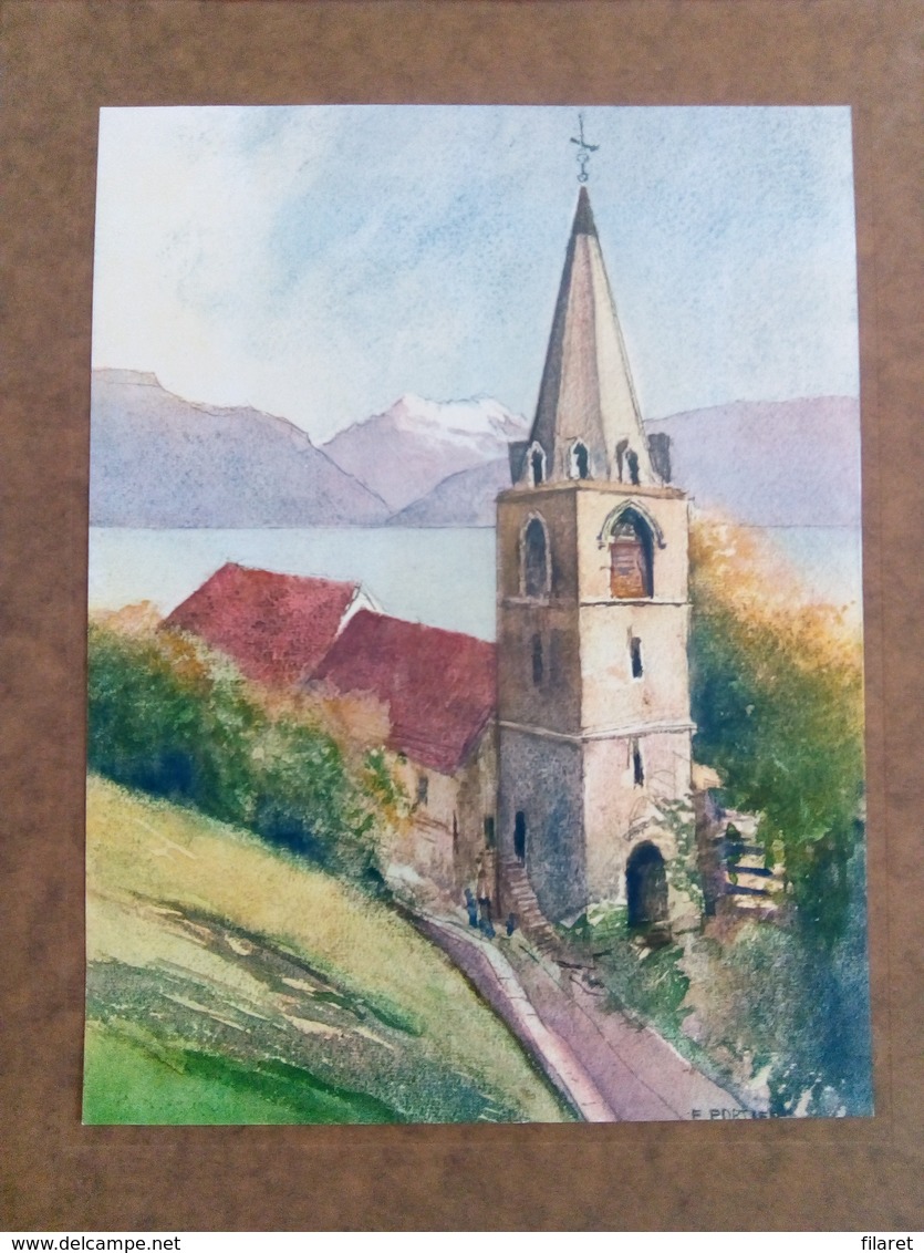 EGLISE DE MONTREUX,SIGNED FRANCIS PORTIER,DRAWING UNSEEN TILL NOW!!!! UNIQUE - Prints & Engravings