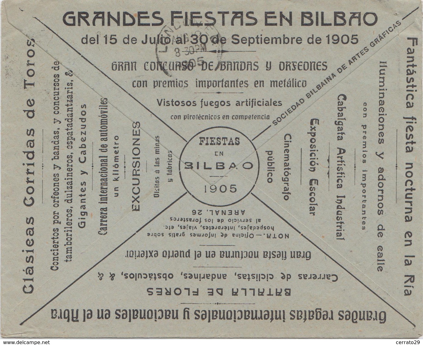 BILBAO - SOBRE PUBLICITARIO DE FIESTAS - Lettres & Documents