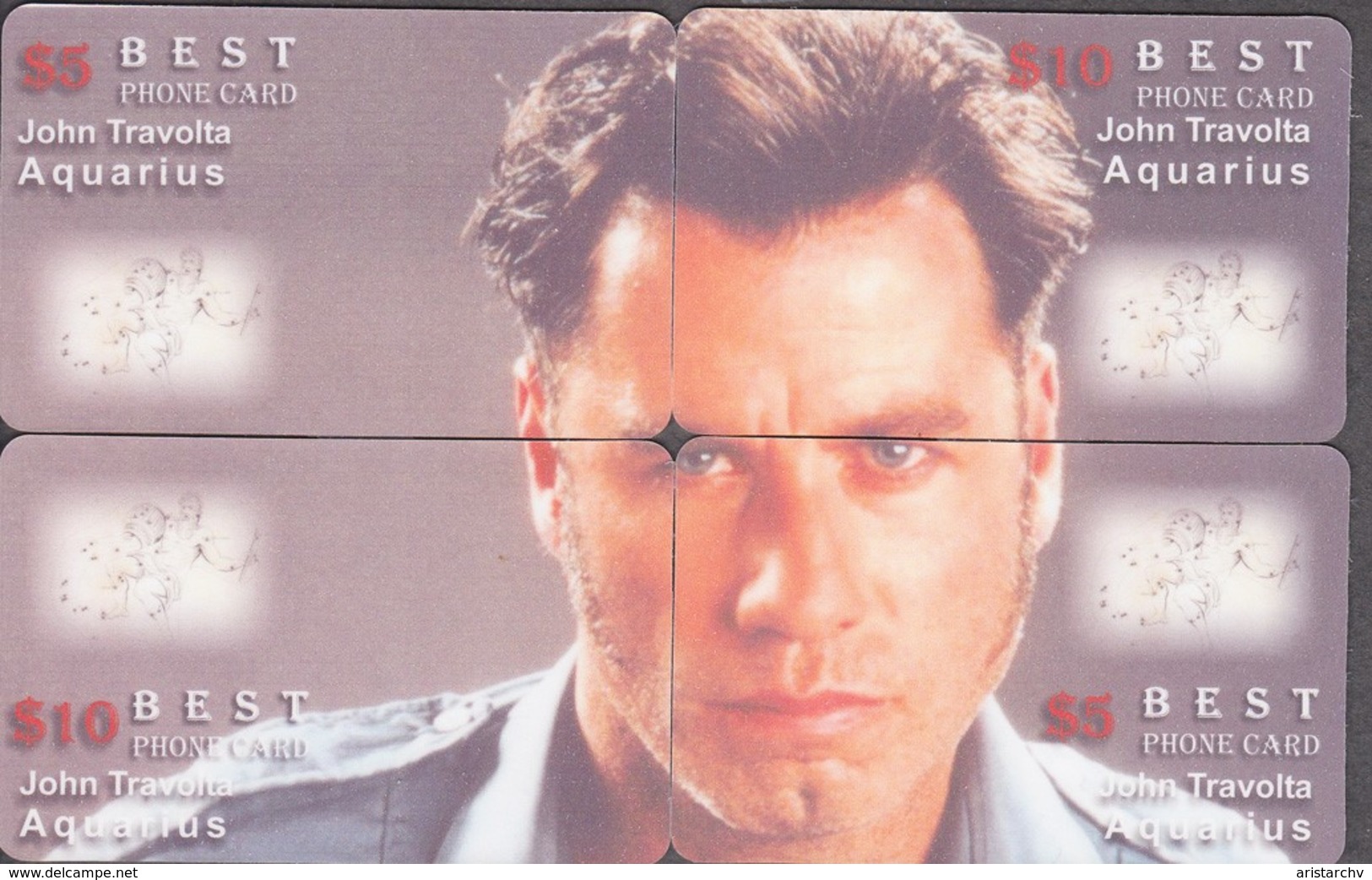 CINEMA ACTOR JOHN TRAVOLTA PUZZLE OF 4 PHONE CARDS - Kino