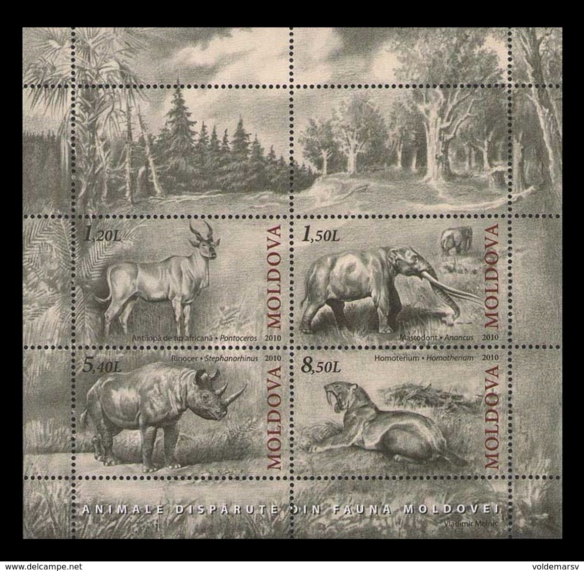 Moldova 2010 Mih. 723/26 (Bl.51) Fauna. Prehistoric Animals MNH ** - Moldawien (Moldau)