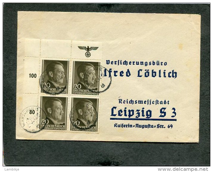 Deutsches Reich General Gouvernement Brief 1942 - Occupation 1938-45