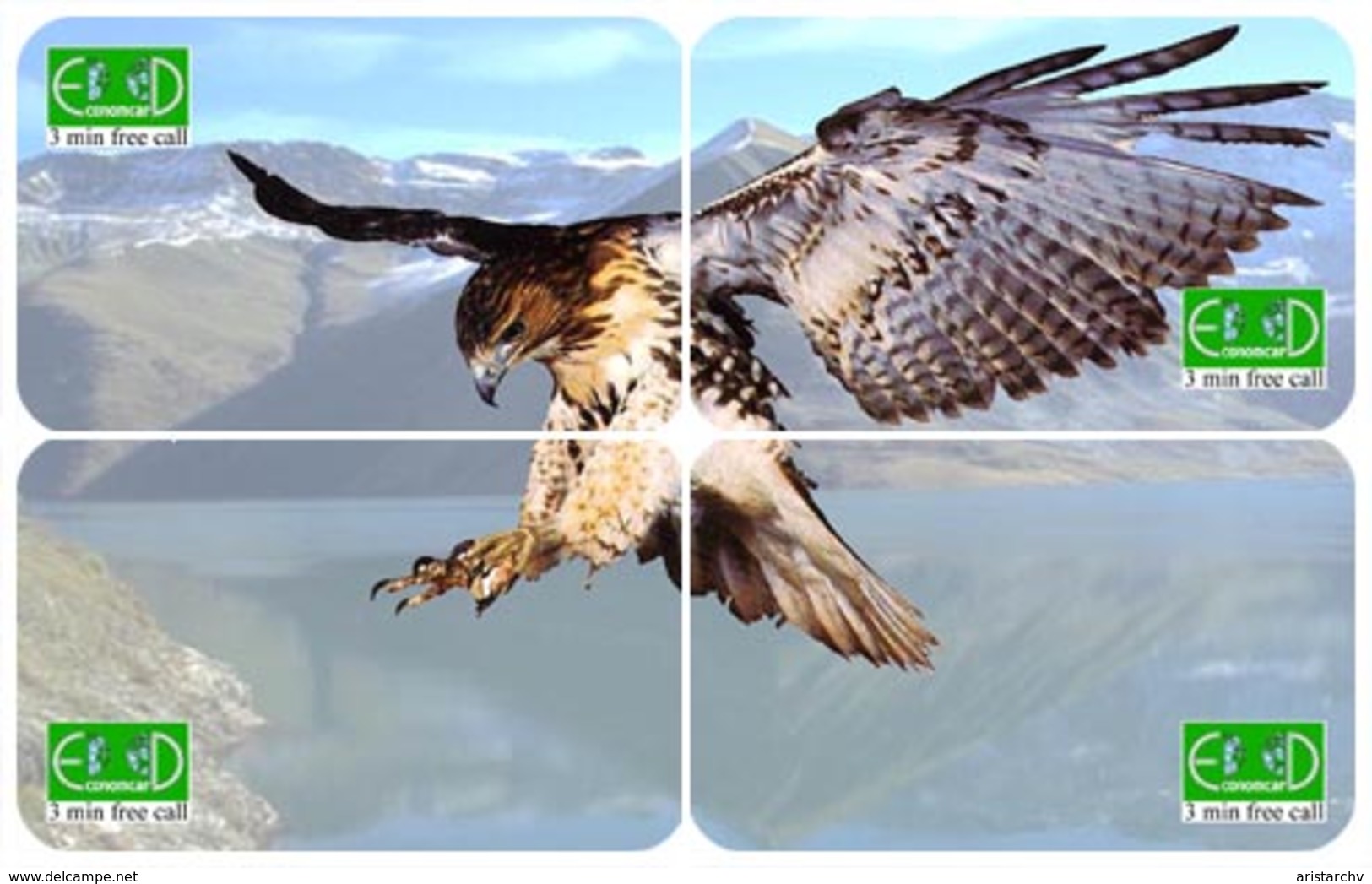 BIRD HAWK 2 PUZZLE OF 8 PHONE CARDS - Águilas & Aves De Presa