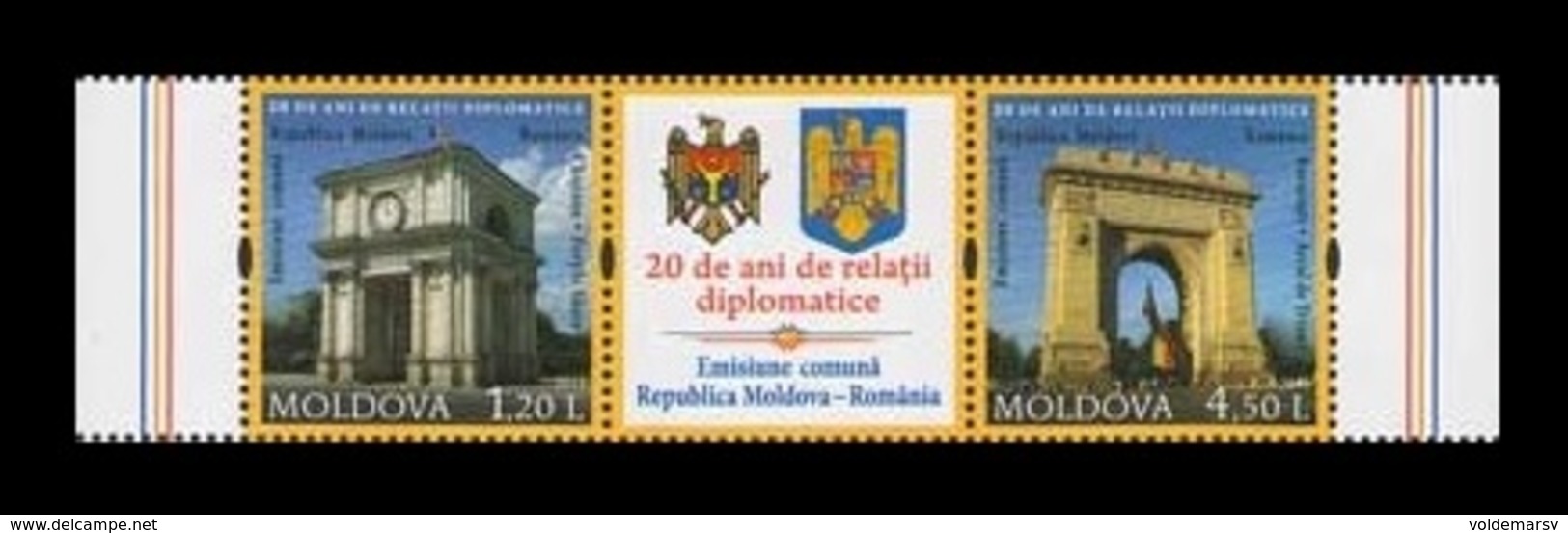 Moldova 2011 Mih. 769/70 Triumphal Archs (with Label) (joint Issue Moldova-Romania) MNH ** - Moldavië