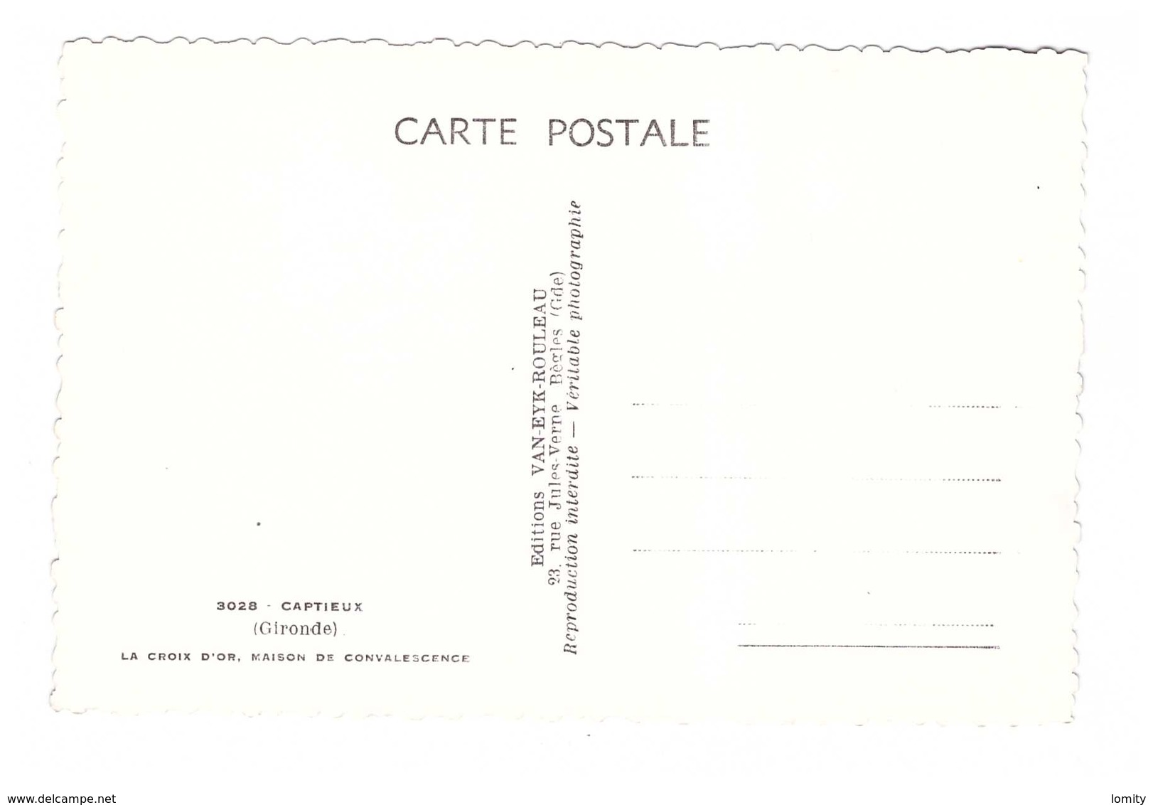 33 Captieux La Croix D' Or Maison De Convalescence CPSM PF - Autres & Non Classés