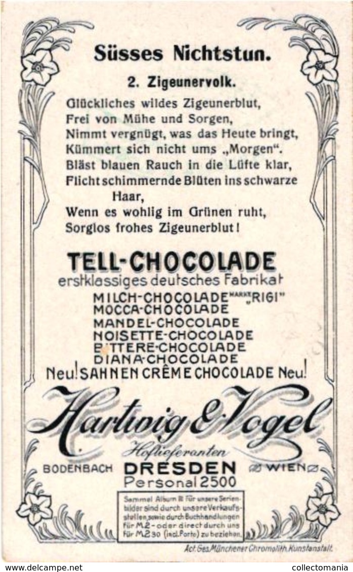 7 Chromo  Zigeunerleven Gitan Tziganes Gipsy Bohémien PubChocolat Meurisse Bayern Maltz Kaffee