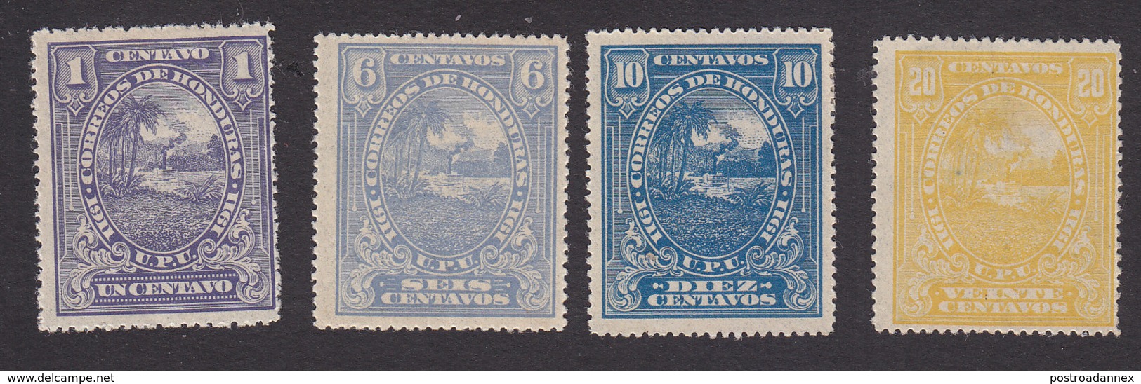 Honduras, Scott #131, 134-136, Mint Hinged, Honduran Scene, Issued 1911 - Honduras