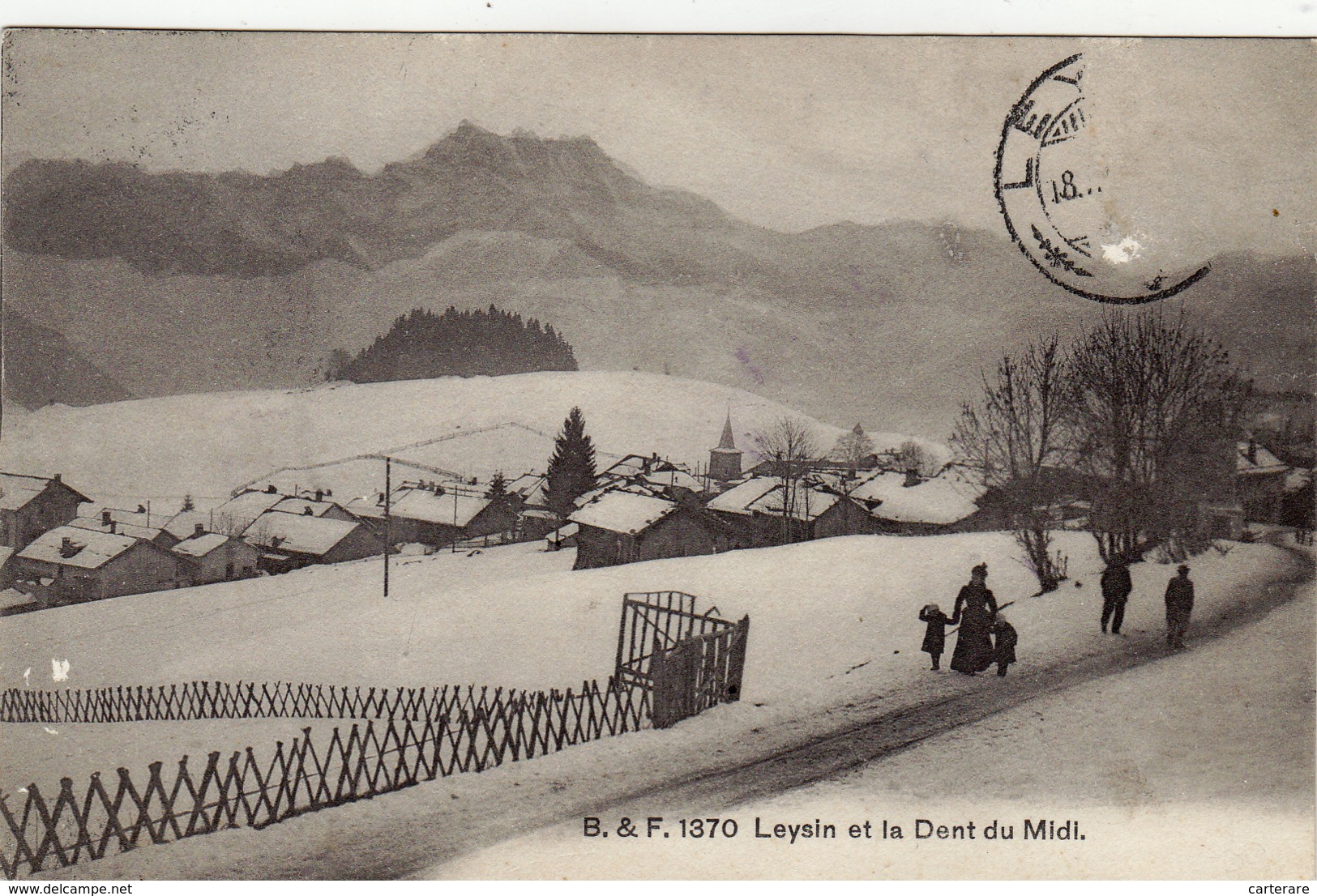 SUISSE,SWITZERLAND,SWISS, HELVETIA,SCHWEIZ,SVIZZERA ,LEYSIN EN 1916,VAUD,neige,1 Ere Guerre ,tampon Au Dos - Leysin