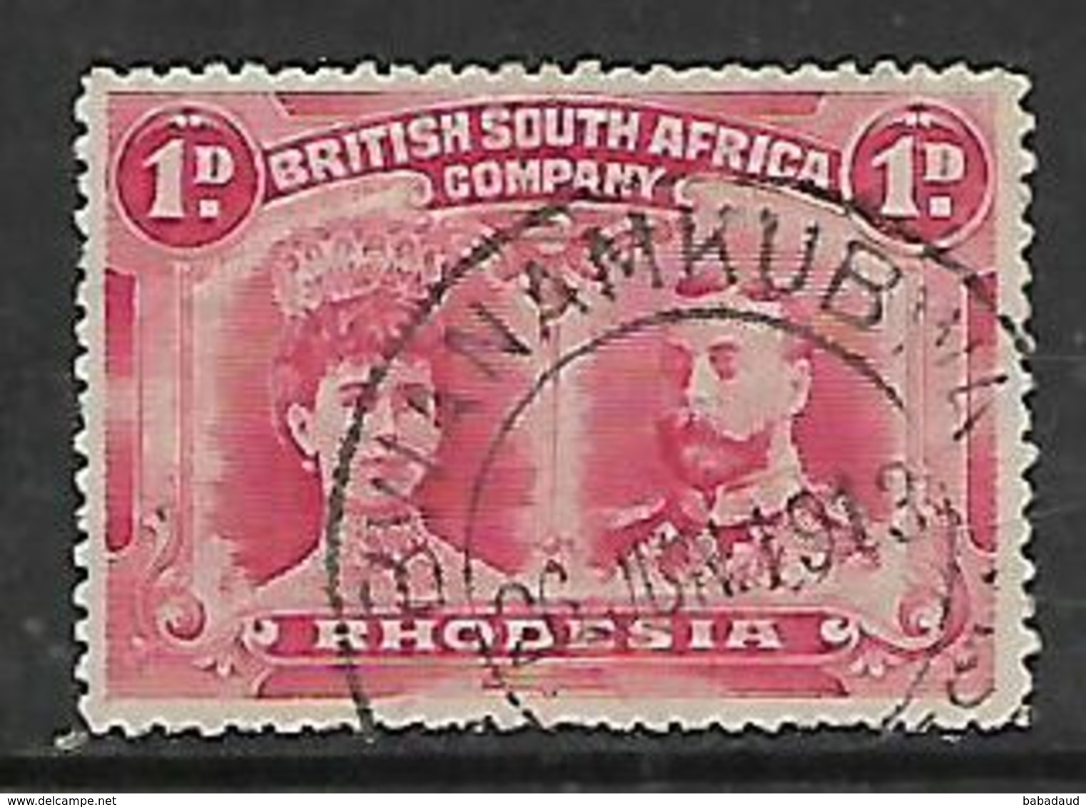 S.Rhodesia / B.S.A.Co., 1d Doublle Head BWANAMKUBWA 26 JUN 1913 C.d.s. - Rhodésie Du Sud (...-1964)