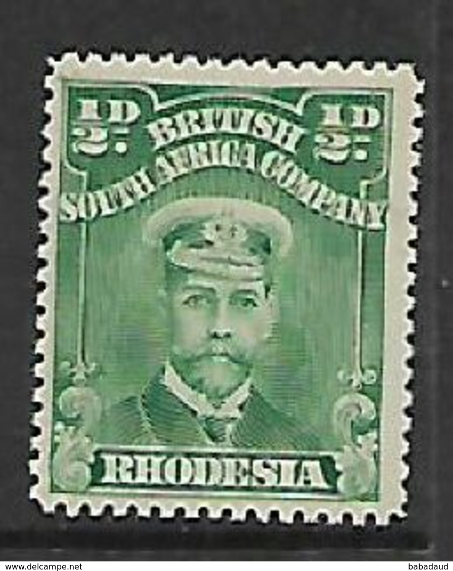 S.Rhodesia / B.S.A.Co., 1913, Admiral, 1/2d, Green, Perf 15, MH * - Zuid-Rhodesië (...-1964)