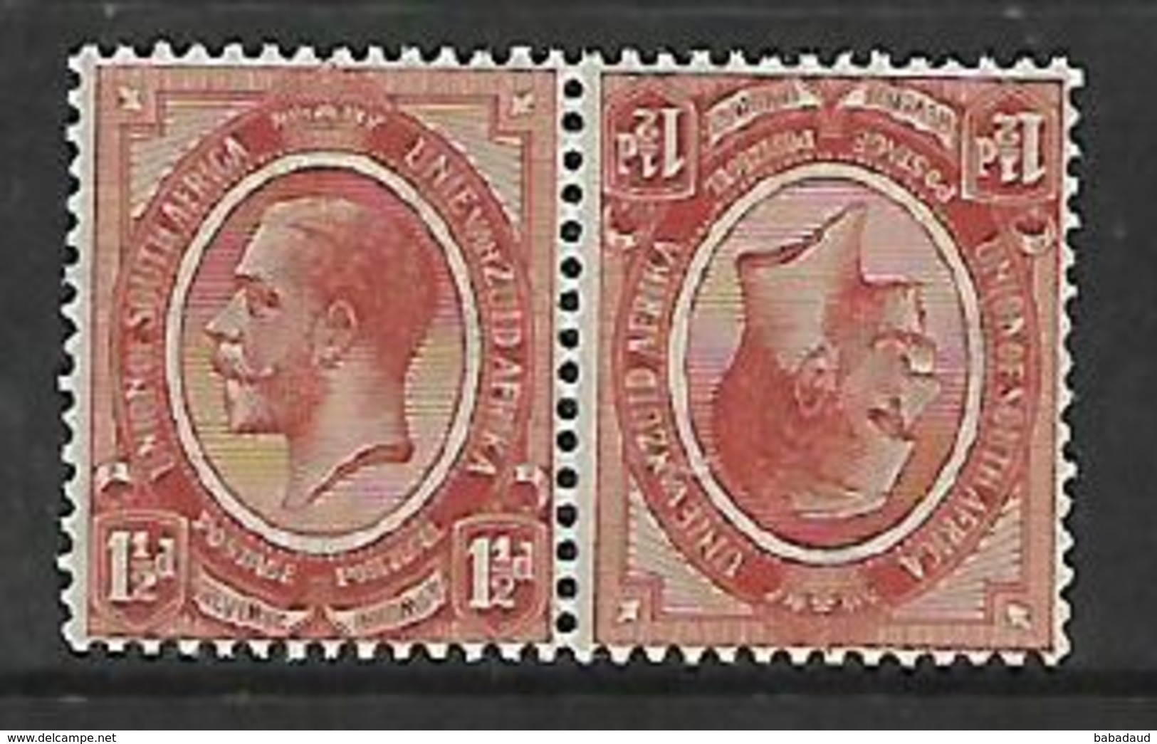 S.Africa. GVR, 1 1/2d, Tete-beche, Pair MNH ** - Unused Stamps