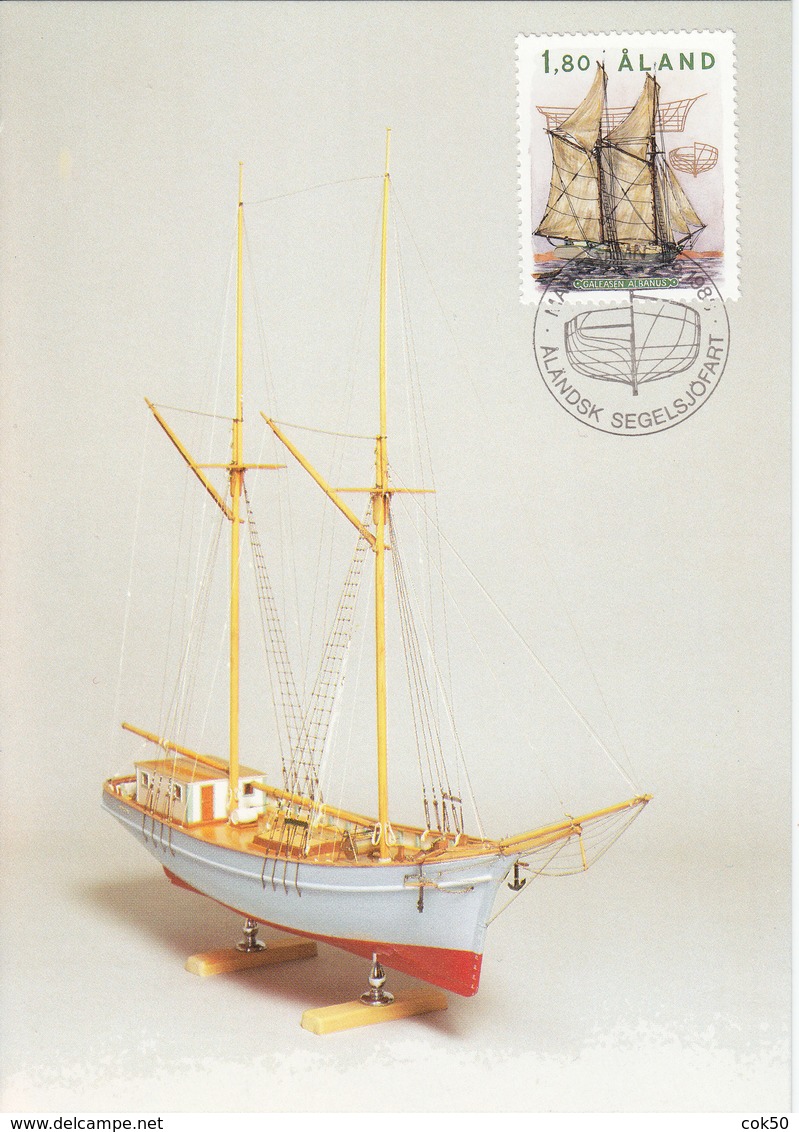 FINLAND ALAND, Schooner Albanus, Sailingship Maximum Card 1988 - Mi# 28 - Maximumkaarten