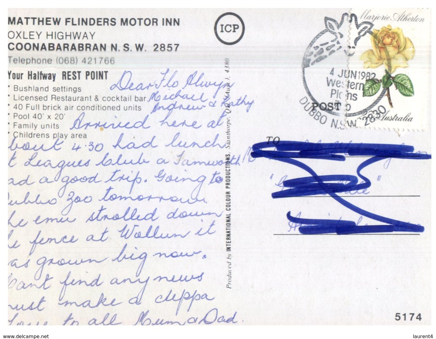 (DEL 561) Australia - (with Stamp At Back Of Card) - NSW - Flinders Motor Inn - Sunshine Coast