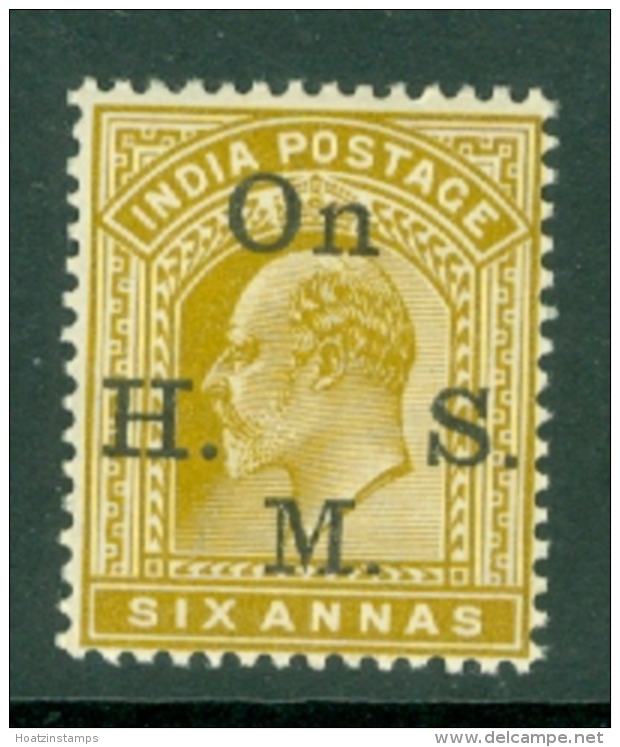 India: 1902/09   Edward 'On H. M. S.' OVPT    SG O62   6a    MH - Official Stamps