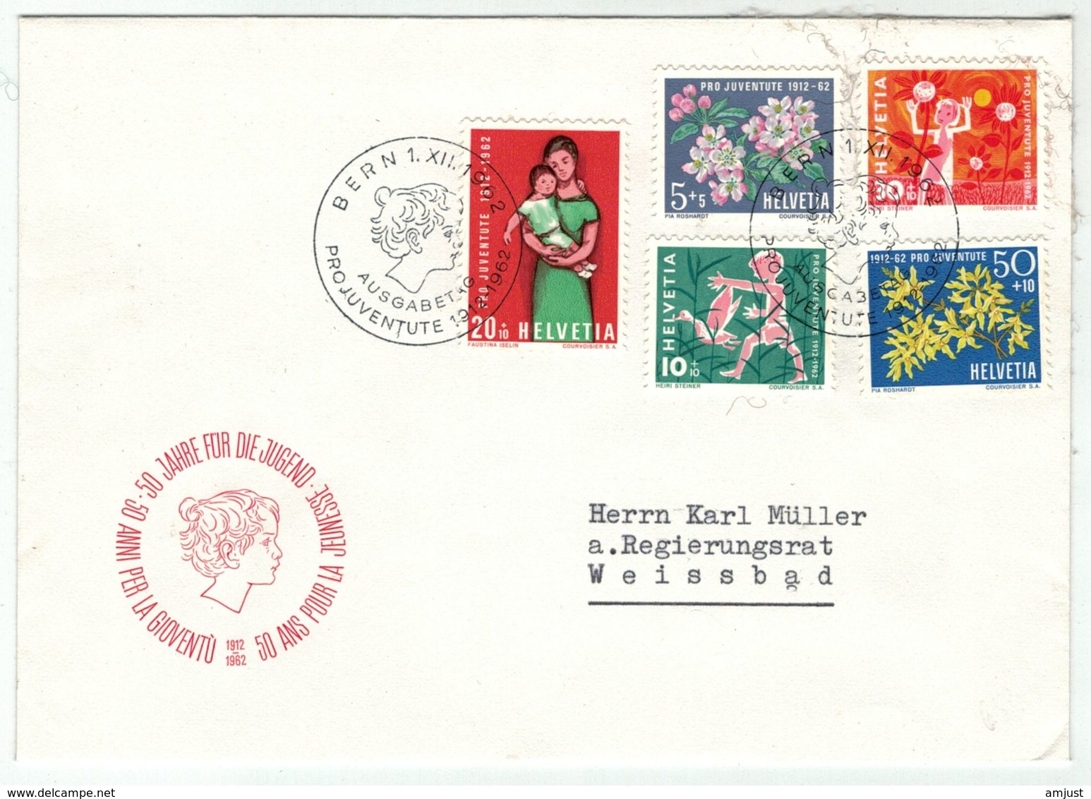 Suisse // Schweiz // Switzerland  // Pro-Juventute // 1962 Lettre 1er Jour Du 01.12.1962 - Lettres & Documents