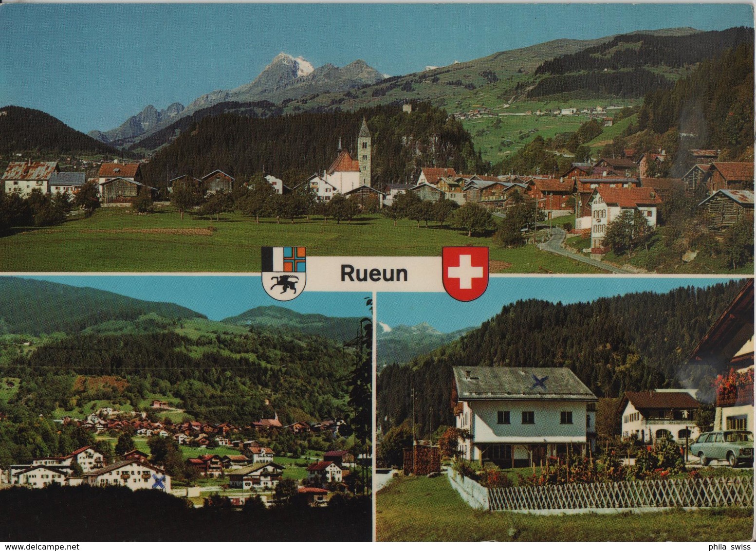 Rueun/Ruis Mit Den Brigelserhörner, Blick Gegen Siat, S. Clau - Photo: Geiger - Breil/Brigels