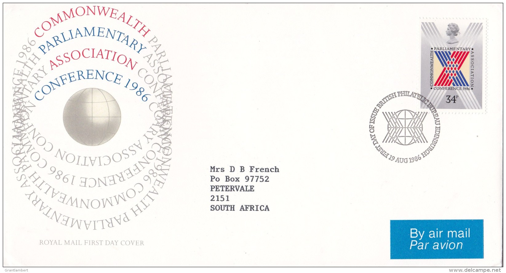 Great Britain 1986 Parliamentary Association Conference FDC - 1981-1990 Decimal Issues