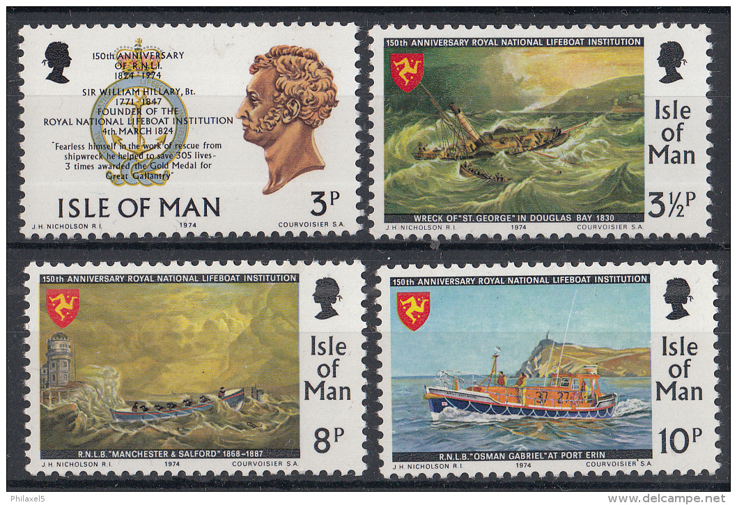 Eiland Man - 150 Jahre Königliche Nationale Lebensrettungsgesellschaft - MNH - M 36-39 - Man (Eiland)