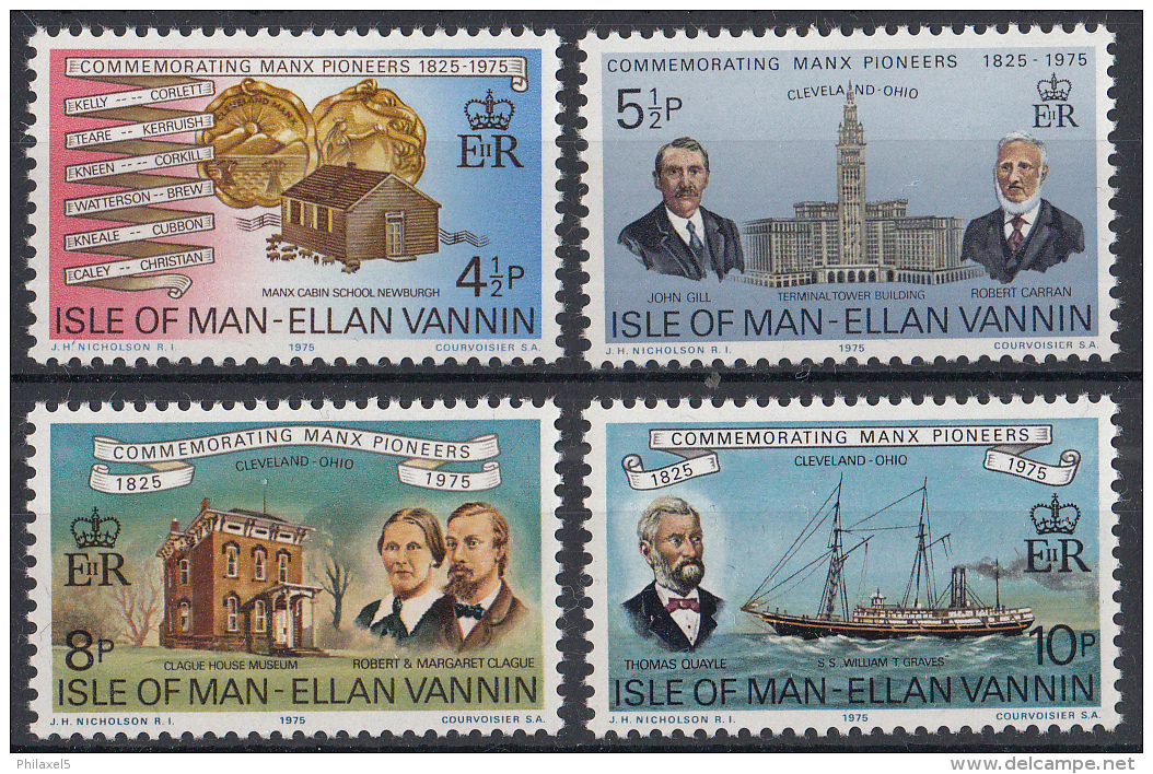 Eiland Man - 150 Jahrestag Der Auswanderung Von Inselbewohnern Nach Amerika - MNH - M 54-57 - Man (Eiland)