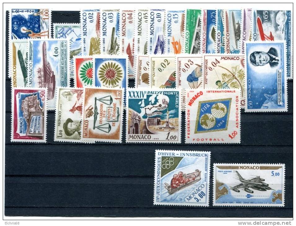 Monaco Année 1964 + PA 82 Et 83 ** - Unused Stamps