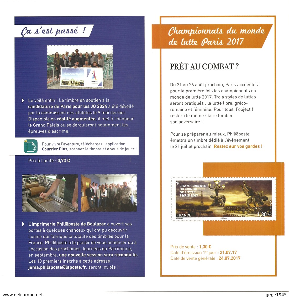 Club  Phil@poste  " Le Bulletin   N° 11  "   De  Juillet  2017  (  4  Scans  ) - Documentos Del Correo