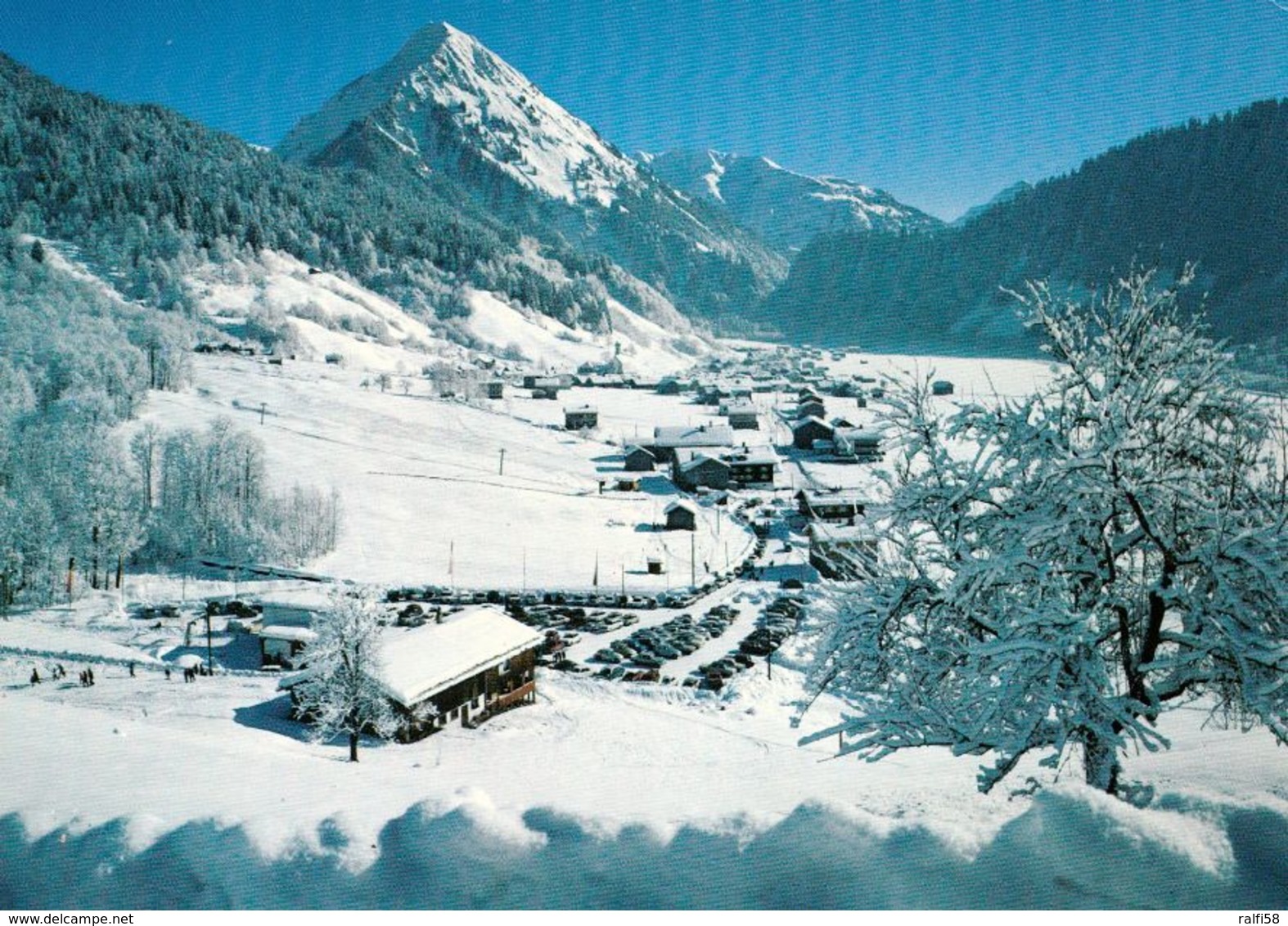 1 AK Österreich Vorarlberg * Blick Auf Schoppernau Im Winter - Luftbildaufnahme * - Bregenzerwaldorte