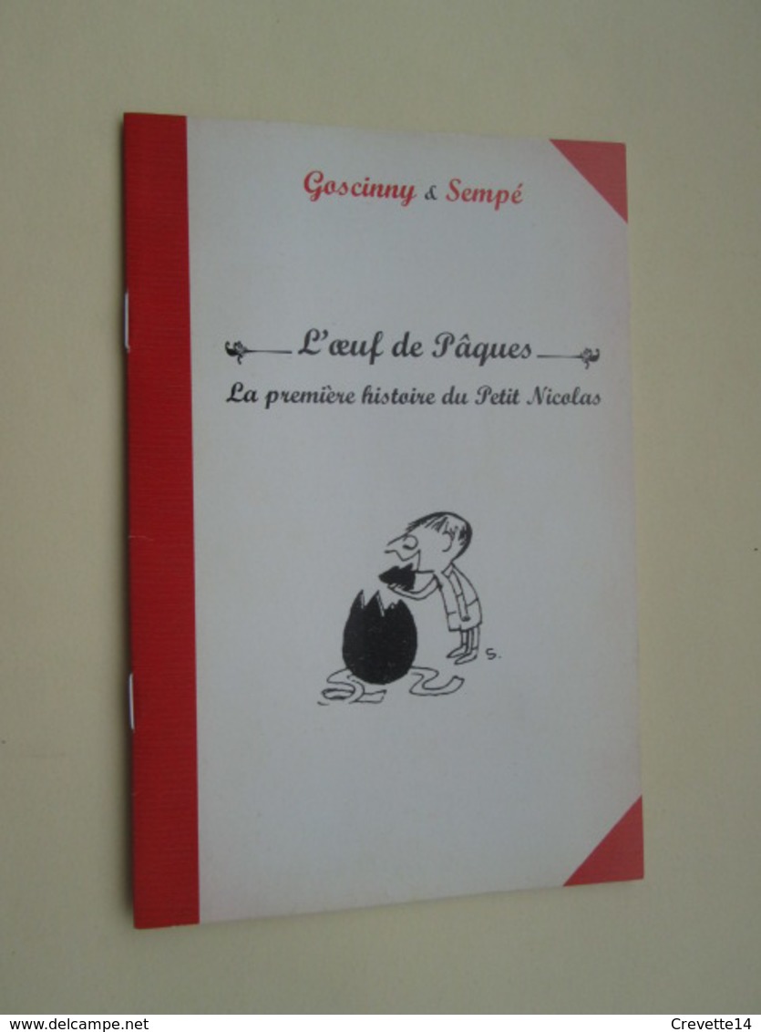 BDMAR20 : SEMPE GOSCINNY PETIT NICOLAS L'OEUF DE PAQUES , 2009 , Très Bon état - Sempé