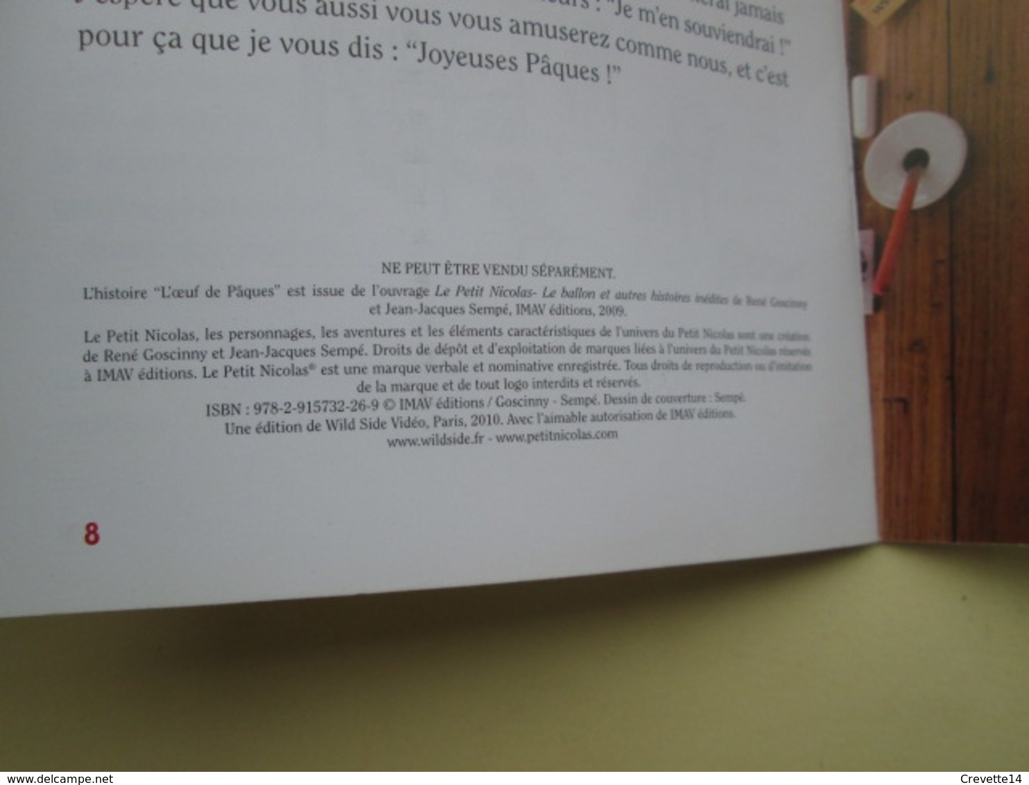 BDMAR20 : SEMPE GOSCINNY PETIT NICOLAS L'OEUF DE PAQUES , 2009 , Très Bon état - Sempé