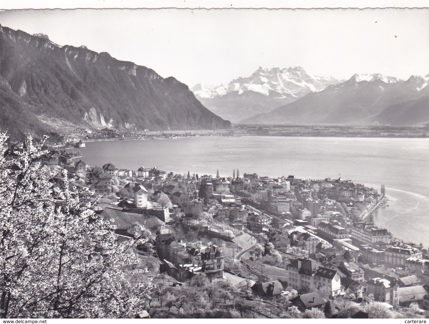 SUISSE,SWITZERLAND,SVIZZE RA,SCHWEIZ,HELVETIA,SWISS ,VAUD,MONTREUX,EN 1950,VUE AERIENNE - Montreux