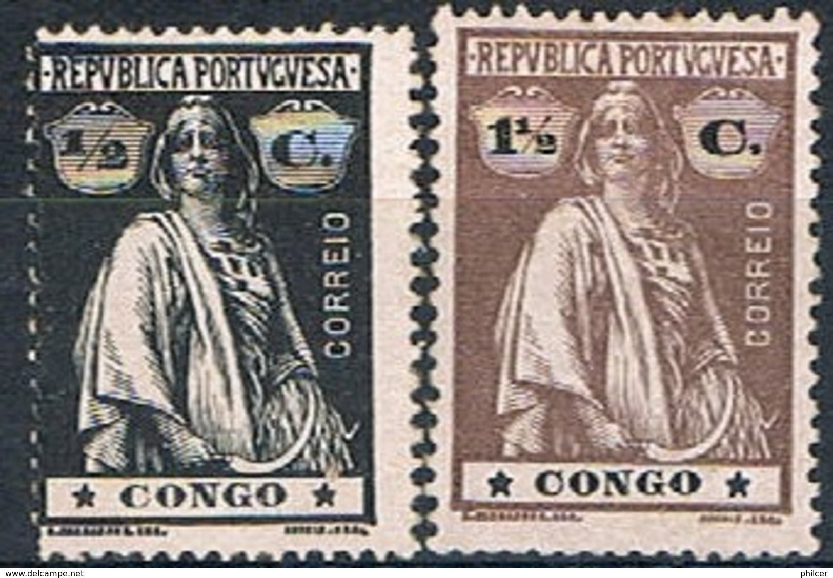 Congo, 1914, # 100, 102, Dent. 15x14, MNG And MH - Congo Portugais