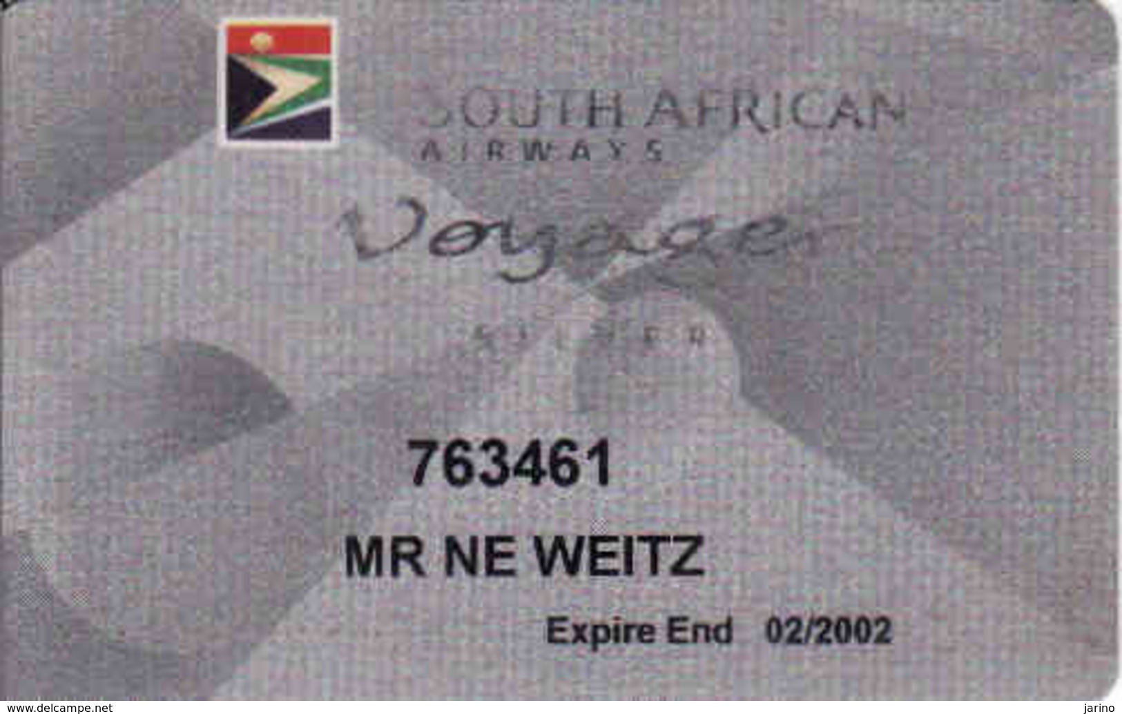 South African Airways Voyager, Silver Magnetic Card, - Moteurs