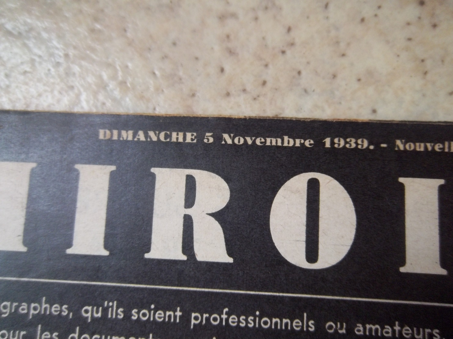 "LE MIROIR " Du Dimanche 5 Novembre 1939 - 1939-45