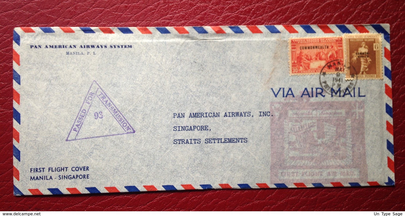 Philippines - Adm US - First Flight Cover 1941 - (L146) - Philippinen