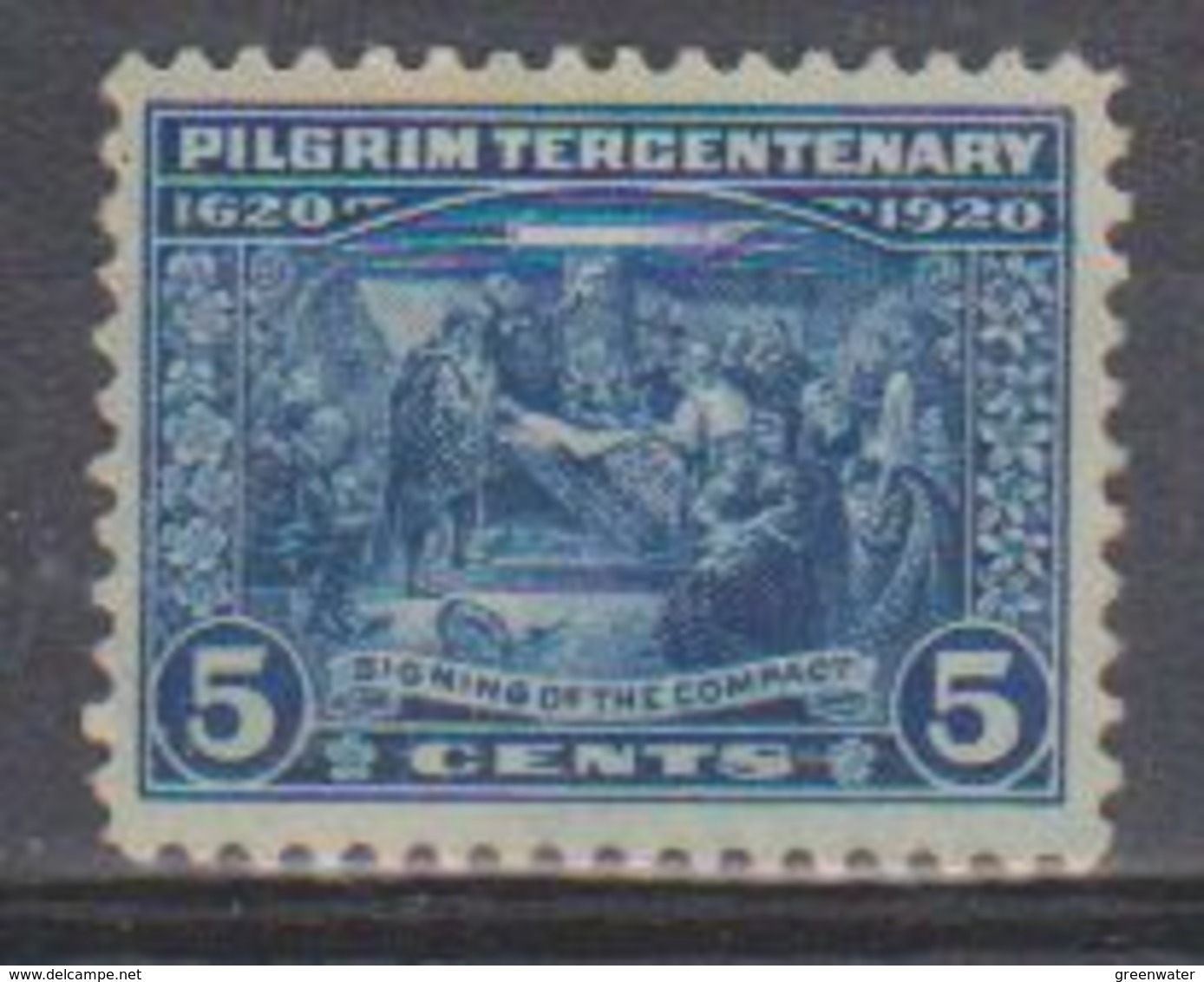 USA 1920 Pilgrim Centenary 5c Value * Mh (= Mint, Hinged) (38770) - Unused Stamps