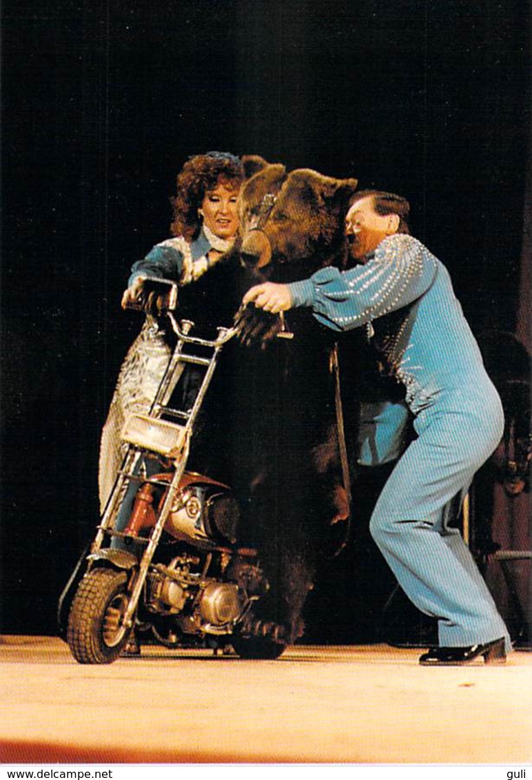 Cirque  A.ZAVATTA 1989 Les Ruppert Et L'Ours Motocycliste-Yvon KERVINIO éd L'Aventure Carto  AC 89/253-*PRIX FIXE - Cirque