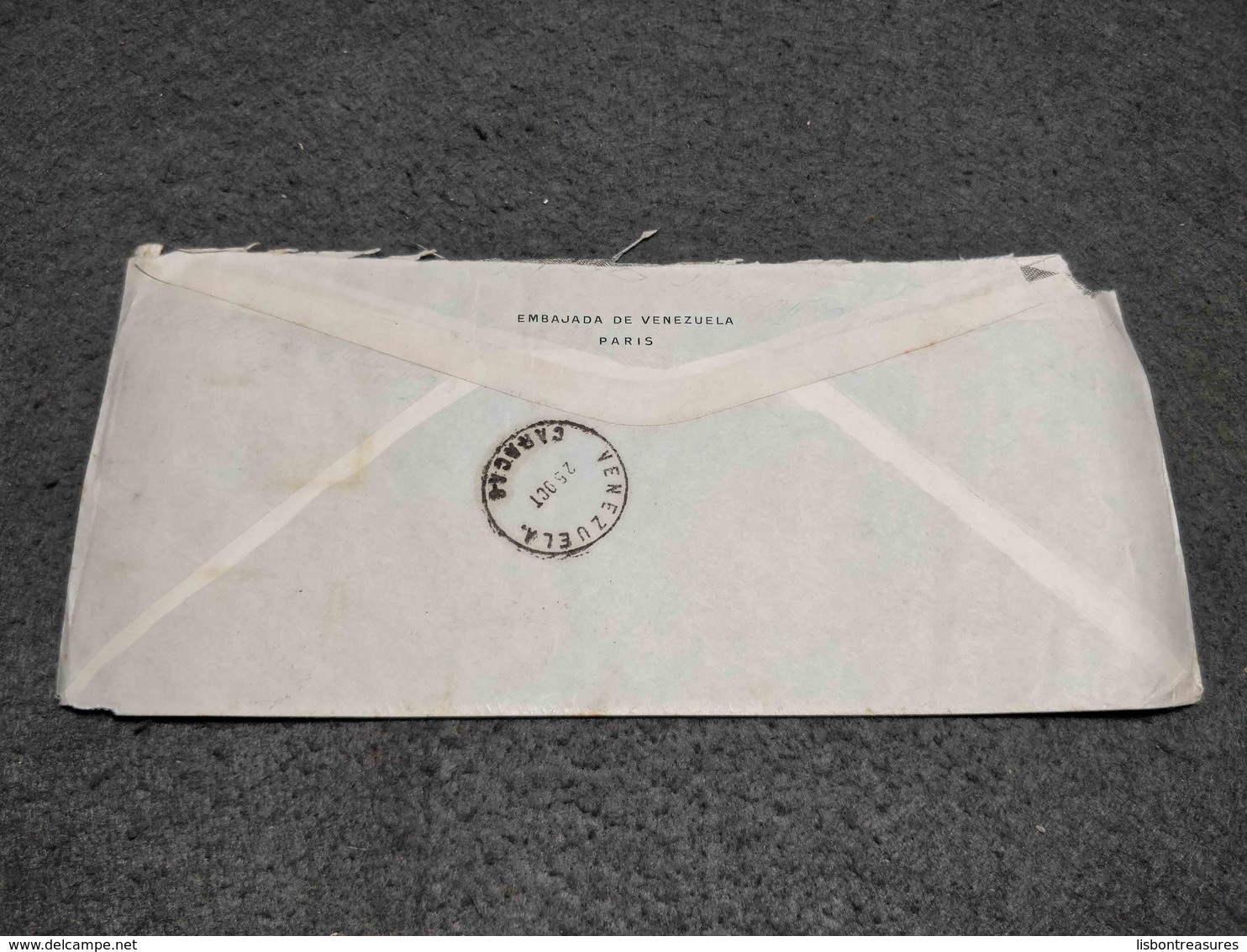 FRANCE CIRCULATED COVER MULTI STAMP 10F AND 15F PARIS TO CARACAS VENEZUELA 1946 - Lettres & Documents