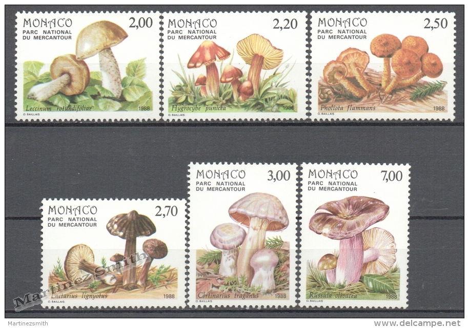 Monaco 1988 Yvert 1628-33, Mushrooms - MNH - Ungebraucht